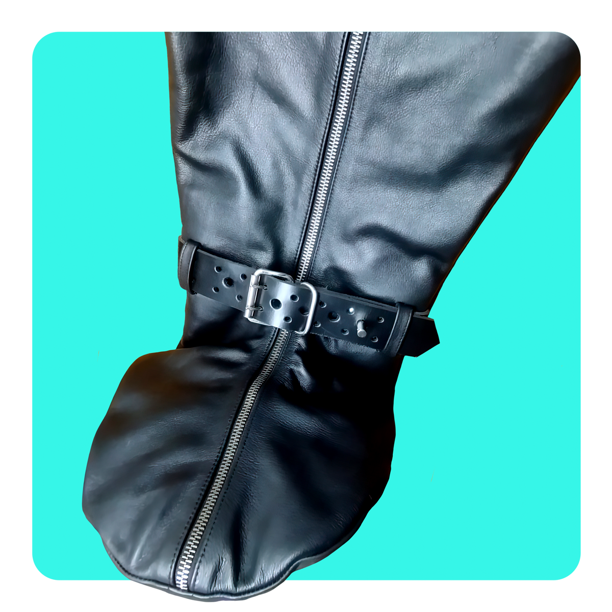 Leatherprison leather body binder, leather bondage, locking, dungeon, slave, sub, dom