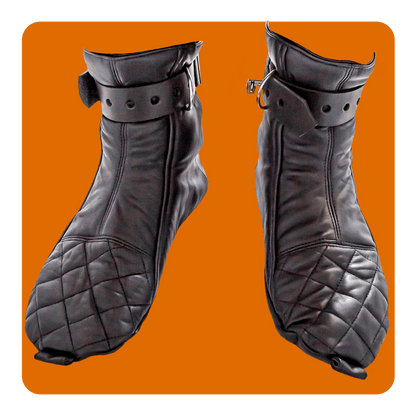 Leatherprison leather bondage boots, fetish, slave, dom, sub