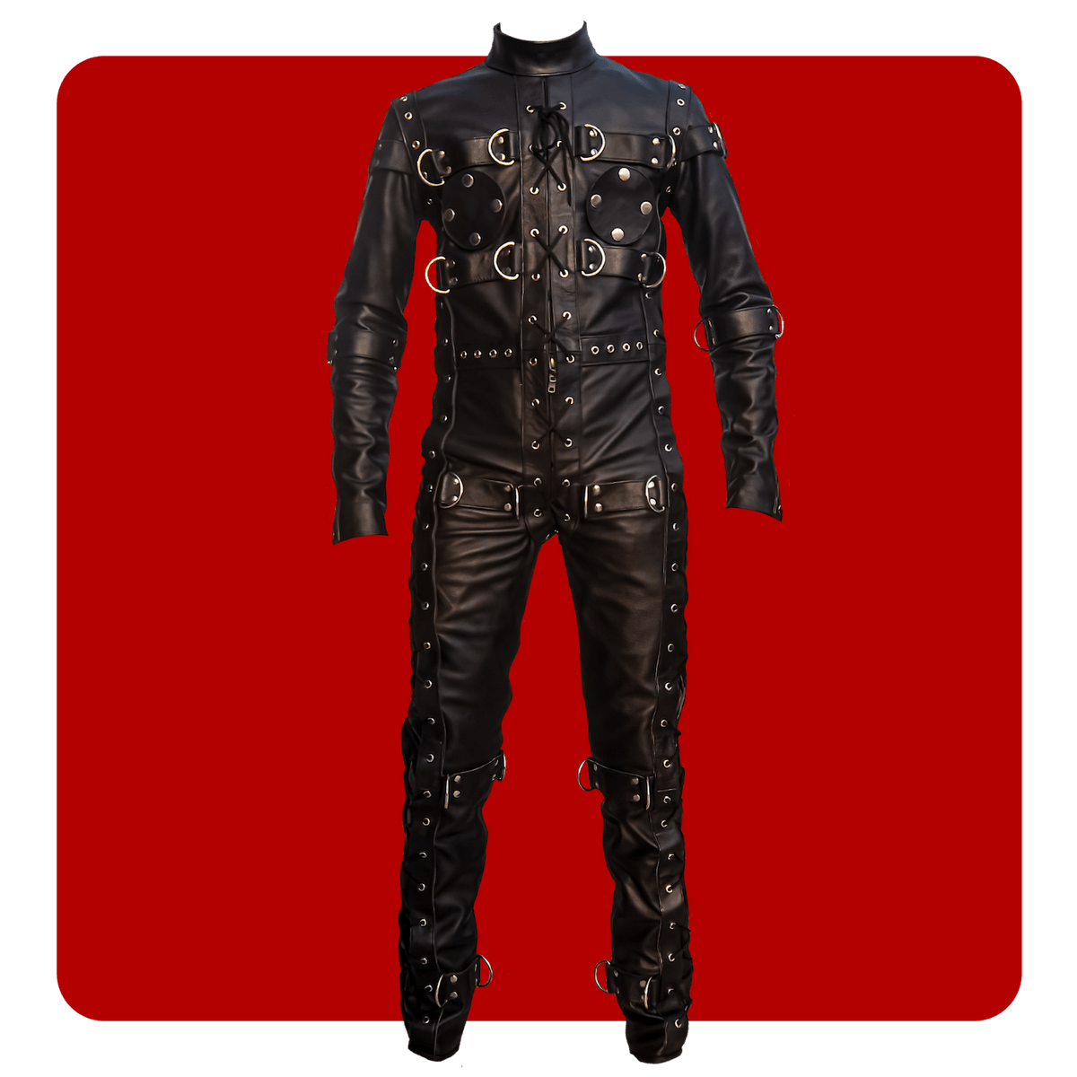 Leatherprison leather bondage suit, fetish, dungeon, sub, slave, dom