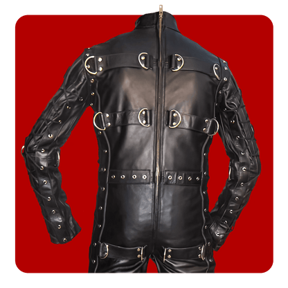 Leatherprison leather bondage suit, fetish, dungeon, sub, slave, dom