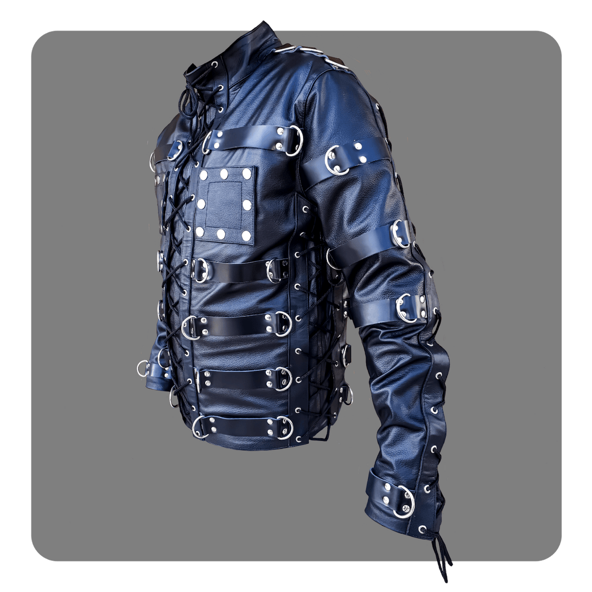 Leatherprison leather bondage top, jacket, fetish, straitjacket, back zip, slave, sub, dom, dungeon, clubbing