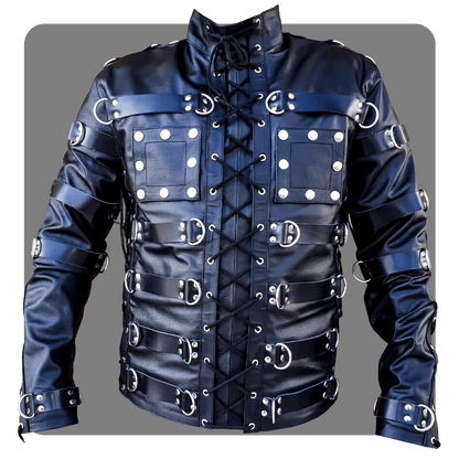Leatherprison leather bondage top, jacket, fetish, straitjacket, back zip, slave, sub, dom, dungeon, clubbing