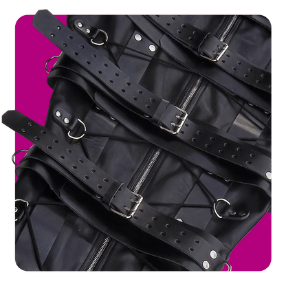 Leatherprison leather sleepsack, sleep sack, bondage fetish dungeon, sub, dom, slave