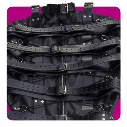 Leatherprison leather sleepsack, sleep sack, bondage fetish dungeon, sub, dom, slave