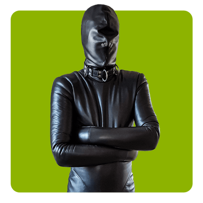 Leatherprison leather straijacket catsuit, bondage, fetish, slave, sub, dom, dungeon