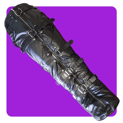 Leatherprison leg binder, leather bondage, fetish, dungeon, slave, sub, dom