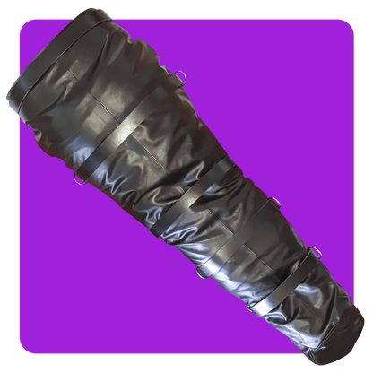 Leatherprison leg binder, leather bondage, fetish, dungeon, slave, sub, dom
