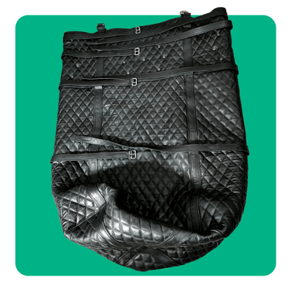 bondage mail sack by leatherprison, leather bondage, fetish, sack, suspension, dungeon, sub, dom, slave