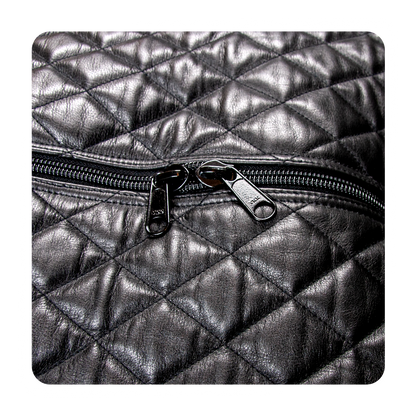 Quilted Leather bondage sleepsack, leather lined, fetish experience, back zip, hooded, internal sleeves. The ultimate in leather bondage